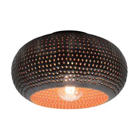 Vico Perforated - plafonnier - Ø 35 x 20 cm - noir brun