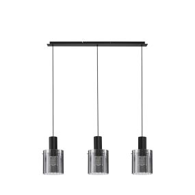 Nova Luce Mirbi - lampe suspendue - 96 x 18 x 120 cm - fumé