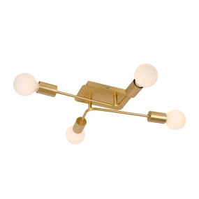 Lucide Lester - plafonnier - 51 x 39 x 9 cm - or mat