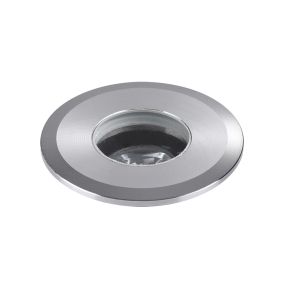 Nova Luce Bang - spot au sol pour l'extérieur - Ø 42 mm, 37 mm encastrable - 1W LED inclus - IP67 - nickel satiné