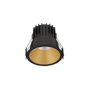 Nova Luce Luela - spot encastré - Ø 85 mm - taille d'encastrement 75 mm - 13W LED inclus - noir et or - 2700K