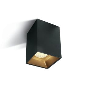 ONE Light Retro Dark Light Square Cylinders - spot en saillie 1L - 9,4 x 9,4 x 11 cm - 20W LED inclus - noir
