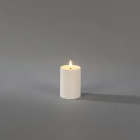 Konstsmide - Bougie LED en bloc sur piles avec flamme vacillante - Ø 7 x 10 cm - IP44 - blanc