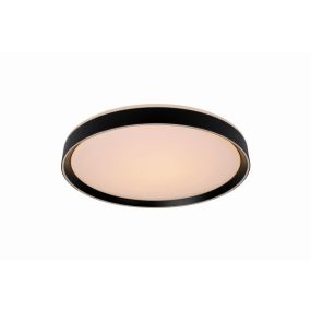 Lucide Nuria - plafonnier - Ø 30 x 7,5 cm - 18W LED inclus - 3 niveaux de gradation - noir