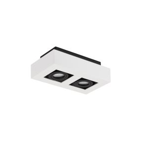 Nova Luce Robin - spot en saillie - 25 x 14,5 x 8,6 cm - blanc et noir
