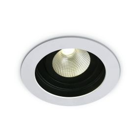 ONE Light COB Shop & Hotel - spot encastrable - Ø 100 mm, Ø 87 mm encastrable - 12W LED dimmable inclus - blanc - couleur de lumière blanc chaud (3000K)