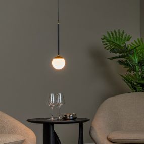 Lucide Calina - lampe suspendue - Ø 9,9 x 169,7 cm - 9W dimmable LED inclus - noir