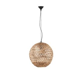 Nova Luce Bola - lampe suspendue - Ø 51 x 200 cm - naturel et noir