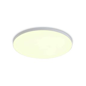ONE Light Floating Panels Range - plafonnier encastré - Ø 16 x 2,4 cm - 14W LED inclus - blanc - couleur de lumière blanc chaud
