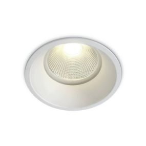ONE Light COB Dark Light Range - spot à encastrer - Ø 82 mm, Ø 75 mm encastré - 12W LED inclus - IP44 - blanc - couleur de lumière blanc extra chaud
