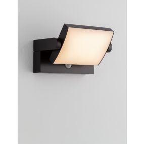 Nova Luce Gerber - applique murale d’extérieur avec détecteur - 21 x 16,5 x 10 cm - LED 20W incluse - IP54 - noir
