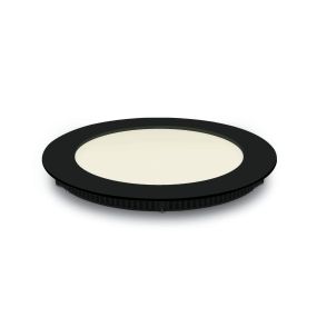 Panneau encastré rond ONE Light - Ø 17,3 x 2,2 cm - 12W LED inclus - IP40 - noir - couleur de lumière blanche