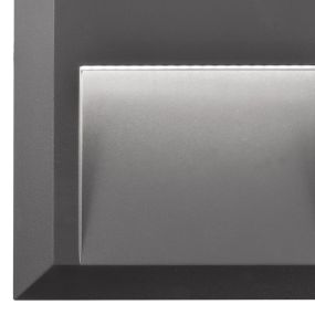 Nova Luce Pulsar - applique murale extérieure - 12 x 3 x 12 cm - 2W LED inclus - IP54 - gris foncé