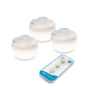 New Garden Cherry Mini - sources lumineuses portables rechargeables avec télécommande - Ø 6,5 x 6 cm - 3 x 3,5W LED inclus - IP54 - blanc