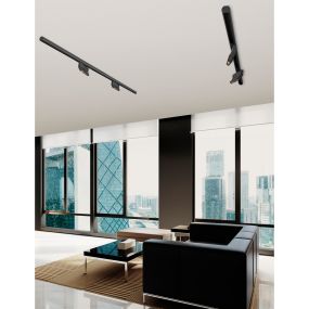 Nova Luce Harn - luminaire pour système de profilés magnétiques - 24,5 x 11 cm - 15W LED inclus - noir sable