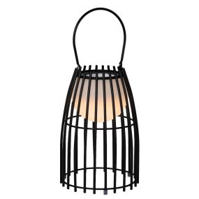Lucide Fjara - lampe de table d'extérieur rechargeable - 17 x 17,5 x 25 cm - 0,3W LED inclus - IP44 - noir
