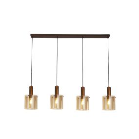 Searchlight Sweden - lampe suspendue - 142 x 150 cm - moka et ambre