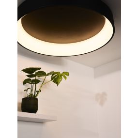 Lucide Talowe - plafonnier - Ø 80 x 13 cm - 80W LED dimmable inclus - noir