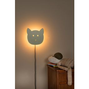 Lucide Charlie Puss - applique murale - 20,7 x 4,2 x 20 cm - 7W LED dimmable inclus - vert
