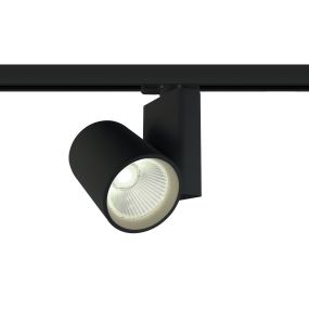 ONE Light COB Track Spot - spot sur rail avec COB LED - système de rail triphasé - Ø 10 x 14 cm - 42W LED inclus - noir - couleur de lumière blanche