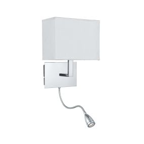 Searchlight Wall - applique murale avec double interrupteur - 20 x 25,5 cm - 1W LED inclus - chrome