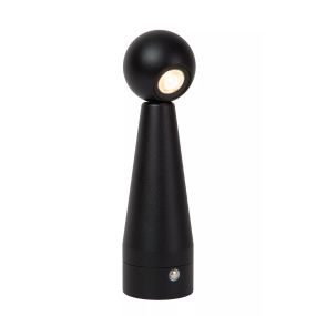 Lucide Ipsos - lampe de table rechargeable - Ø 6 x 22 cm - 3W dimmable LED inclus - noir