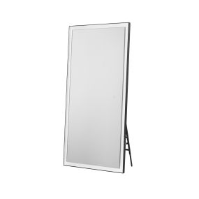 Nova Luce Adon - miroir avec éclairage - 75 x 150 x 4 cm - 42W LED inclus - IP44 - noir sablé et blanc