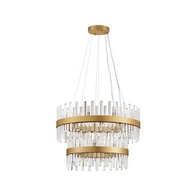 Nova Luce Crown - lampe suspendue - Ø 75 x 180 cm - or satiné
