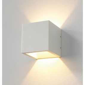 Artdelight Cube - applique murale extérieure - 10 x 10 x 10 cm - 6W LED dimmable inclus - IP54 - blanc