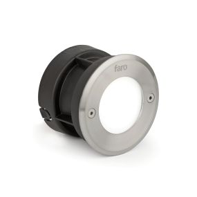 Faro Led-18 - applique encastrée - Ø 10 x 6,5 cm - 3W LED inclus - IP67 - acier inoxydable satiné - couleur de lumière blanc chaud
