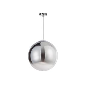 Nova Luce Ficato - lampe suspendue - Ø 40 x 120 cm - fumé et chromé