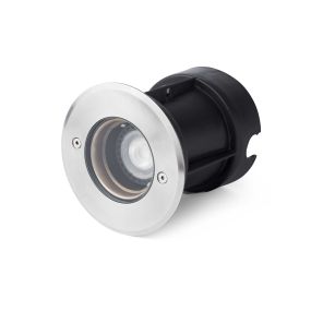Faro Tecno-6 - spot rond pour l'extérieur - Ø 120 mm, Ø 100 mm à encastrer - IP67 - acier inoxydable satiné