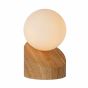 Lucide Len - lampe de table - 16 cm - bois clair et opale