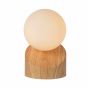 Lucide Len - lampe de table - 16 cm - bois clair et opale
