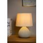 Lucide Ramzi - lampe de table - 26 cm - beige