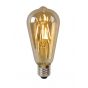 Lucide LED filament lamp - Ø 6,4 x 14,6 cm - E27 - 5W dimbaar - 2700K - amber