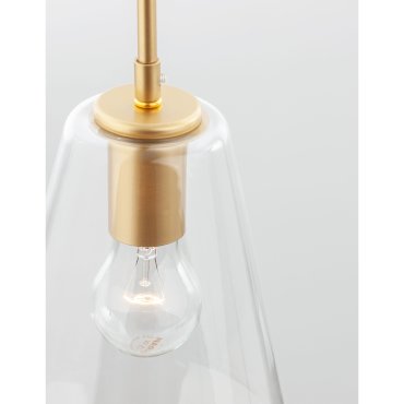 Nova Luce Prisma - lampe suspendue - Ø 17 x 120 cm - or et transparent