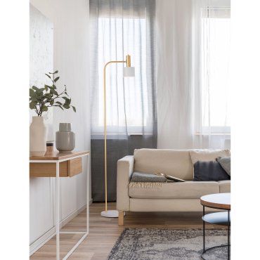 Nova Luce Paz - lampadaire - 165 cm - or et blanc