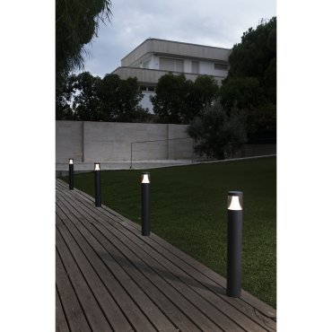 Faro Plim - lampe de jardin - Ø 9 x 65 cm - 10W LED inclus - IP65 - gris foncé