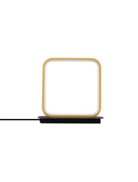 Nova Luce Imar - lampe de table avec interrupteur sur câble - 22 x 22 x 8 cm - 13W LED inclus - noir sablé et or