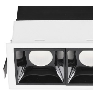 Nova Luce Sorel - spot à encastrer - 115 x 62 mm, 108 x 57 mm encastré - 2 x 7W LED inclus - blanc et noir