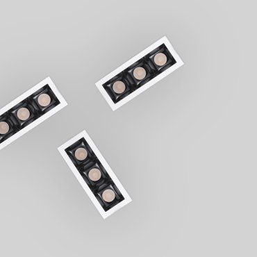 Nova Luce Sorel - spot à encastrer - 157 x 62 mm, 150 x 57 mm encastré - 3 x 7W LED inclus - blanc et noir
