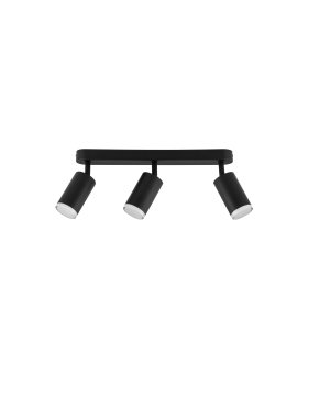 Nova Luce Mao - spot en saillie 3L - 5,5 x 16,5 x 38 cm - IP44 - noir sablé