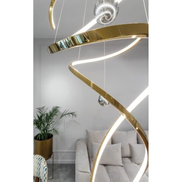 Maxlight Ritz - lampe suspendue - Ø 60 x 300 cm - 100W LED inclus - or
