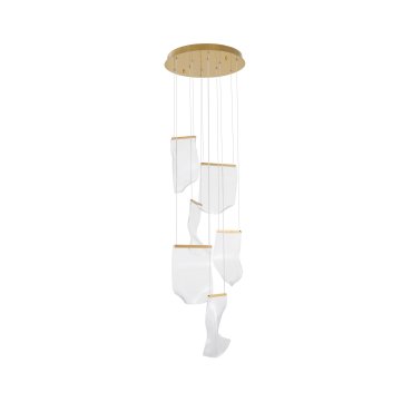 Nova Luce Siderno - lampe suspendue - Ø 48 x 150 cm - 39W LED inclus - or