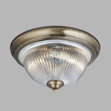 Searchlight Flush - plafonnier - Ø 29 x 14,5 cm - IP44 - laiton antique