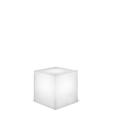 New Garden Cuby - lampe de table solaire rechargeable avec télécommande - 32 x 32 x 32 cm - 1W RGB LED inclus - IP65 - blanc