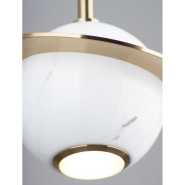 Maxlight Uranos - lampe suspendue - Ø 16 x 190 cm - 5W LED inclus - blanc et or