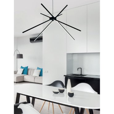 Maxlight Spider - lampe suspendue - Ø 114 x 200 cm - 33W LED inclus - noir