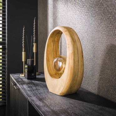 Vico Arch Wood L - lampe à poser - 30 x 13 x 43 cm - brun